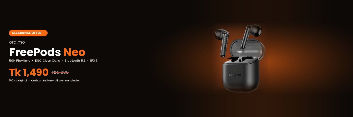 oraimo FreePods Neo clearance offer — Tk 1,490