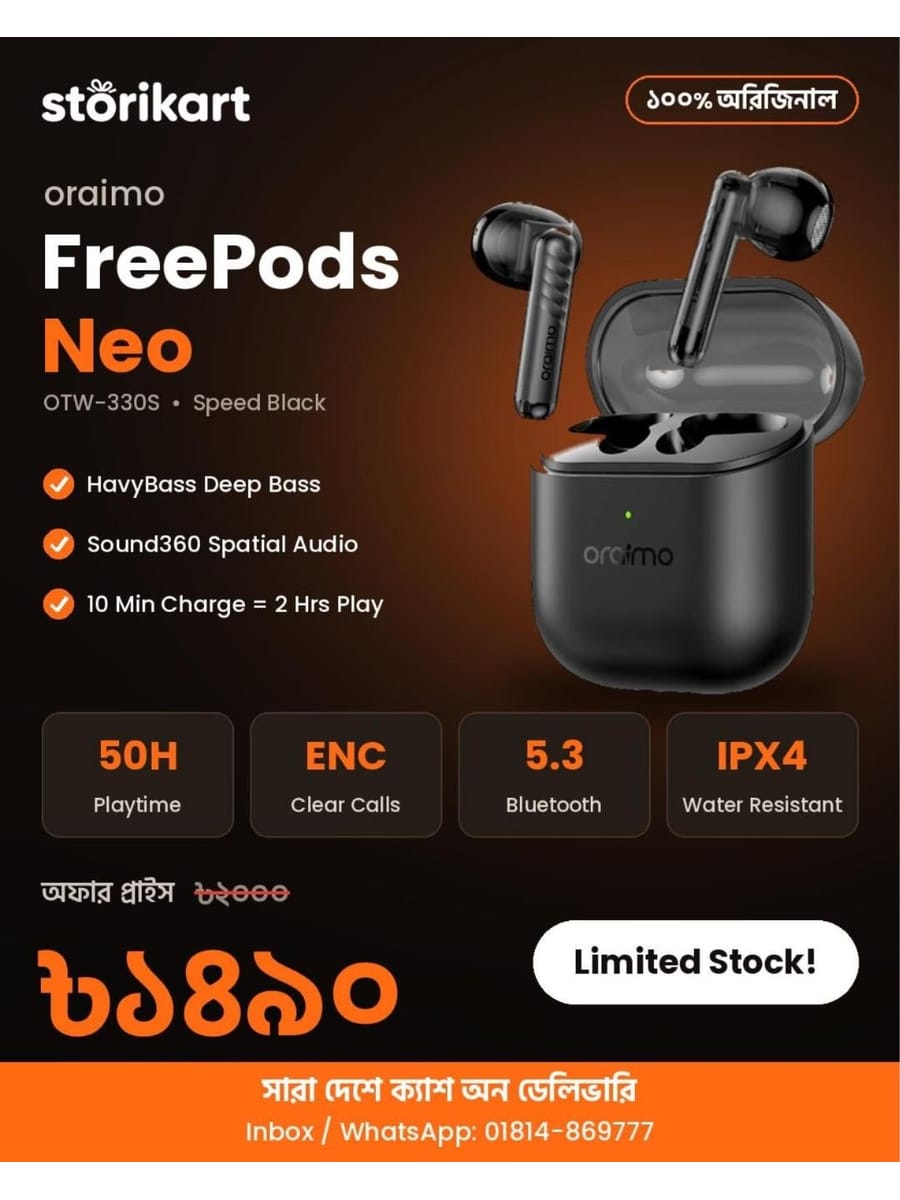 oraimo FreePods Neo (OTW-330S) Wireless Earbuds 3