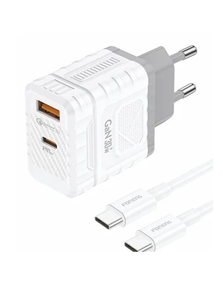 FONENG EU61 30W A+C 2-Port GaN Charger with Type-C Cable