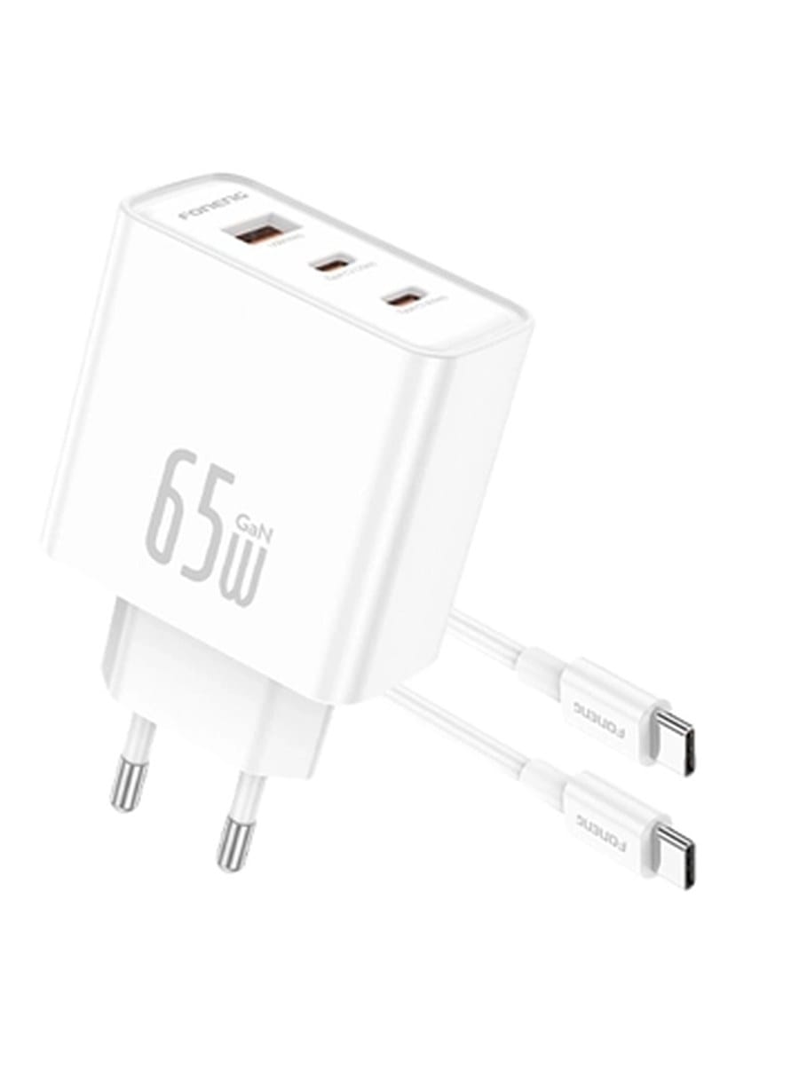 FONENG GaN50 65W 3-Port Fast Charger with Type-C Cable