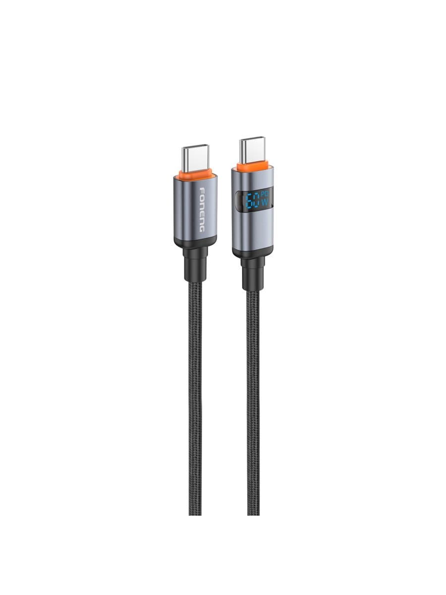 FONENG X116 60W Type-C to Type-C Braided Cable (1.2m, Power Display)